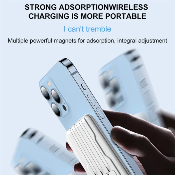 Magnetic Power Bank Portable Charger 10000mAh 15W Wireless Fast Charger Apple Android Universal Built-in Cable Mobile Power - Image 2