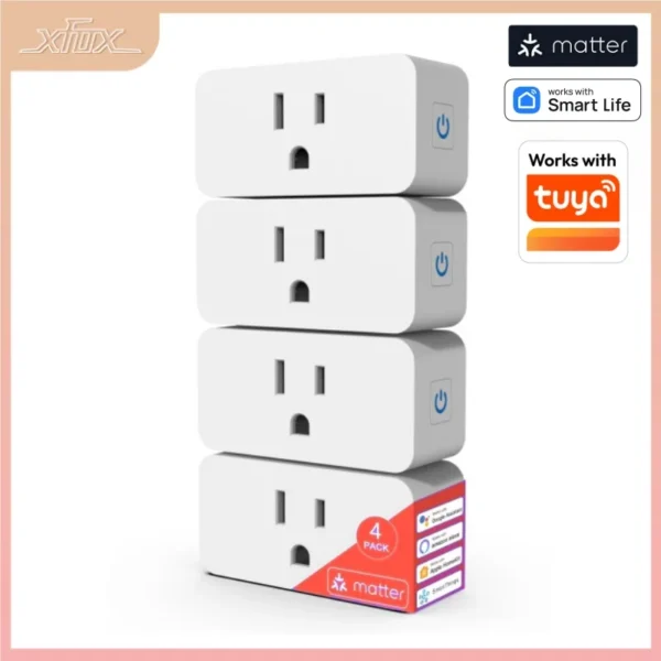 Matter WiFi Mini Smart Socket 10A US Timeing Wireless Voice Control Smart Life App Works With Tuya Homekit Alexa Google Home