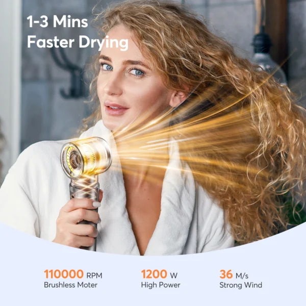 5-in-1 Hair Dryer Airstyler Ion Multistyler Hot Air Brush, 110,000 rpm with 32 mm Automatic Curling Iron, Straightener - Image 5