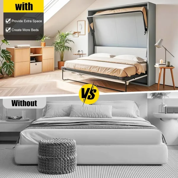 Murphy Wall Bed Springs, Diy Hardware Kit Mechanism For Horizontal And Vertical Mounting, Heavy Duty Support, White, Middle - Image 4
