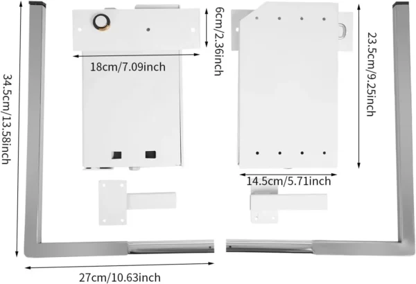 Murphy Wall Bed Springs, Diy Hardware Kit Mechanism For Horizontal And Vertical Mounting, Heavy Duty Support, White, Middle - Image 3