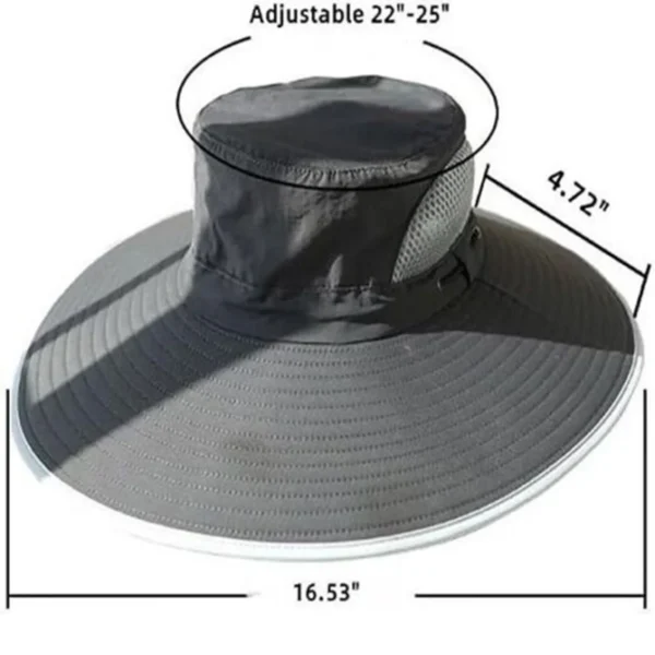 Wide Brim Solar Fan Outdoor Fishing Hat, Sunscreen Sun Hat with Fan - Image 4