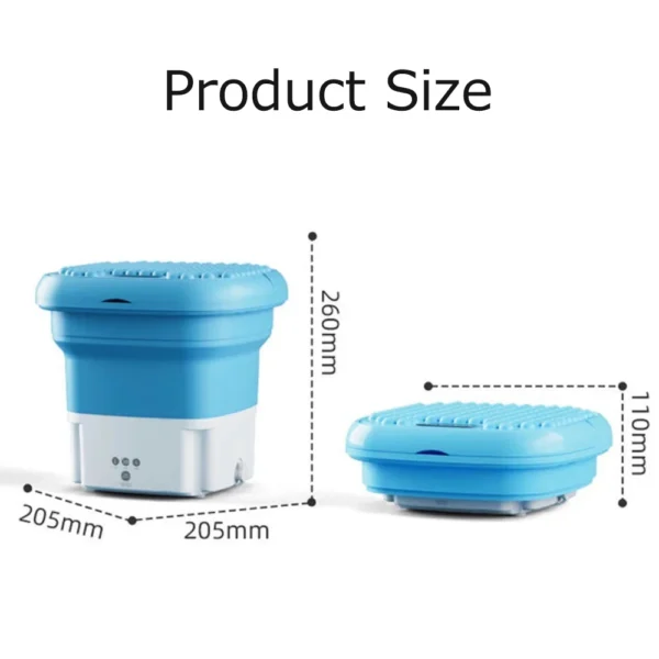 Washing Machine Small Household Folding Portable Automatic Ultrasonic Forward and Reverse Pulsator Elution Dual Purpose Imitatio - Image 3