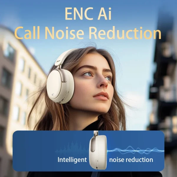 Acer OHR516 ANC Wireless Bluetooth 5.4 Headphones 48dB ANC Headsets 40mm Dynamic Driver 100H Playtime with LDAC Earphones - Image 4