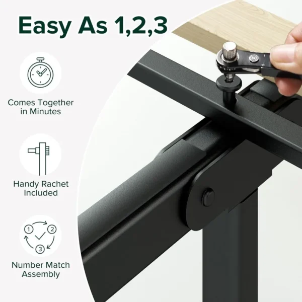 10 Inch Platform Bed Frame, Wood Slat Support, No Box Spring Needed, Eco Friendly Packaging, Easy Assembly, Black, Twin - Image 3
