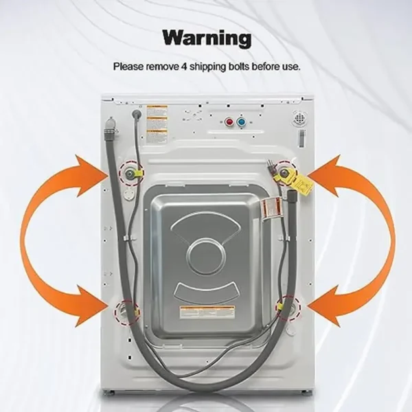 Front Load Washing Machine 27 in. 4.5 Cu. Ft. Steam Water Plus Functions Quick Wash Quiet Inverter Motor LED Touch Control Panel - Image 6