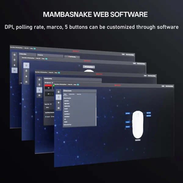 MAMBASNAKE M4 Wireless Gaming Mouse, 52g Lightweight BT/2.4Ghz/Wired Computer Mouse, PAW3311 24K DPI Optical Sensor - Image 6