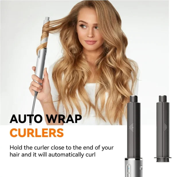 Air Wrap Hair Styler：5 in 1 Hair Dryer Brush Set With High-Speed Negative Ionic Blow Dryer Detachable Air Curler auto Air Wrap - Image 3