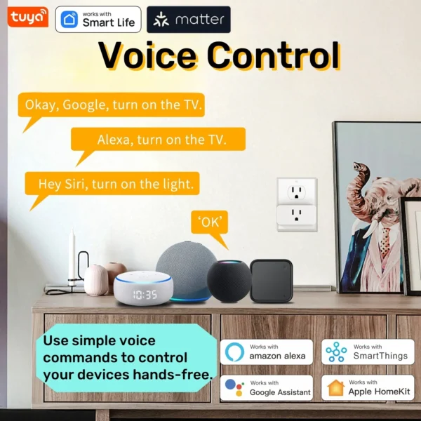 Matter WiFi Mini Smart Socket 10A US Timeing Wireless Voice Control Smart Life App Works With Tuya Homekit Alexa Google Home - Image 5