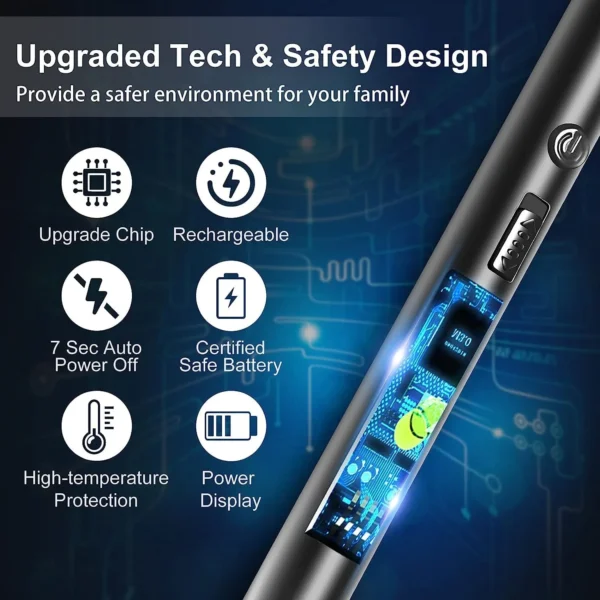 3pcs Rechargeable Electric Lighters, TYPE-C Plasma Arc Kitchen Lighter, Windproof Arc Lighter, Candle Lighter, BBQ Grill Lighter - Image 4