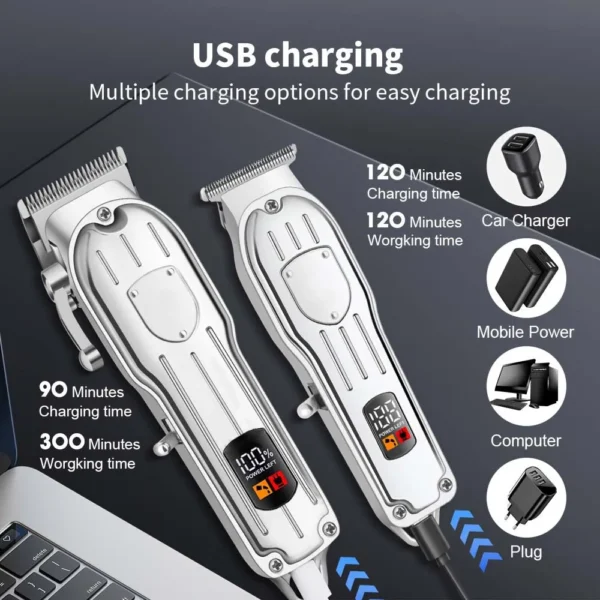 3 in1/1pc Hair Cutting Grooming Kit Professional Hair Clippers and Shaver Set Cordless Beard Trimming for Men - Image 3