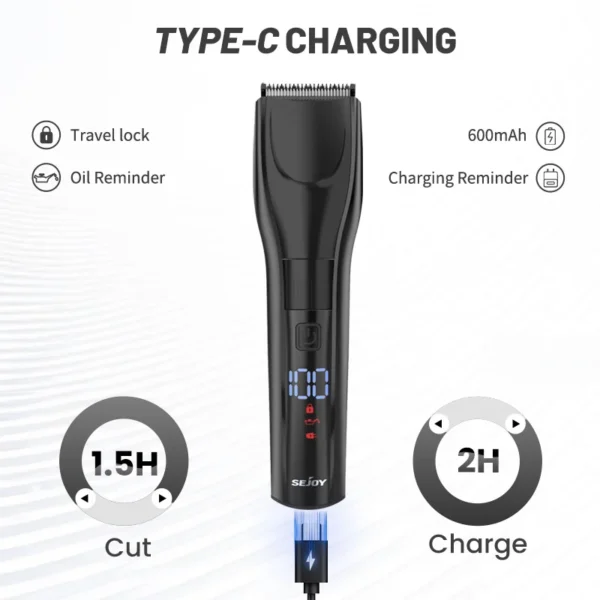 SEJOY Electric Hair Clipper Kit For Men, Adjustable Hair Cut Machine Hair Trimmer Professional Rechargeable Hair Cut Barber - Image 5