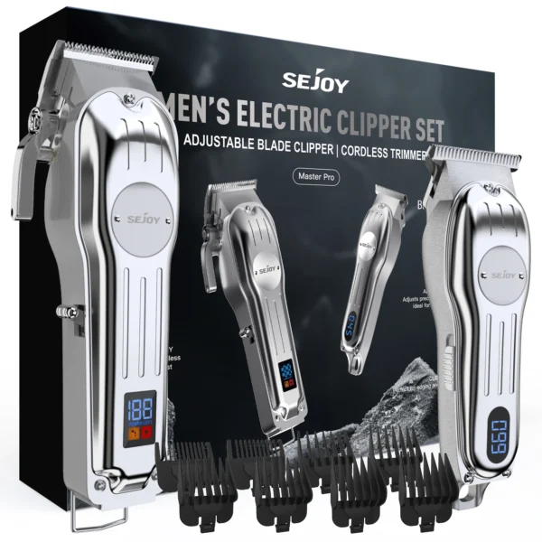 Sejoy Professional Combo Kits Hair Clipper Electric Hair Trimmer kits For Men Rechargeable Cordless Haircut Machine for Barber