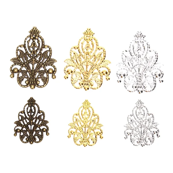 20Pcs Mix Filigree Crafts Hollow DIY Embellishments Findings Jewelry Accessories - Image 3