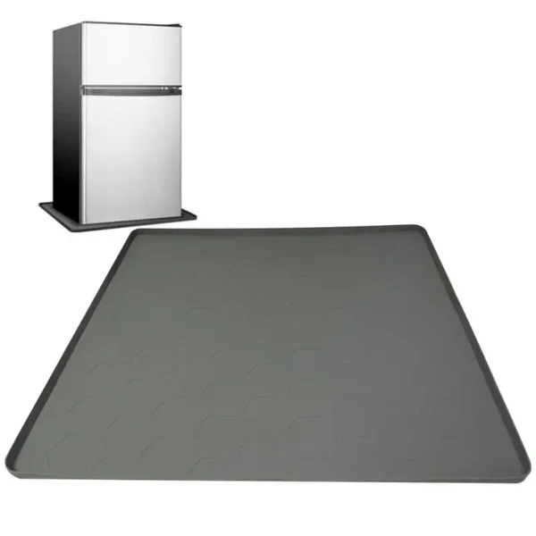 Mini Fridge Silicone Mat 23.6x23.6In Under Washing Machine Pad With Raised Edge Multifunctional Floor Mat Protect Refrigerators