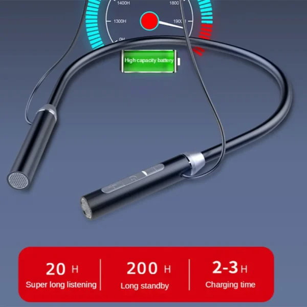 Wireless Hanging Neck Band Earphones Large Battery Bluetooth 5.1 Headset for Sports - Image 6
