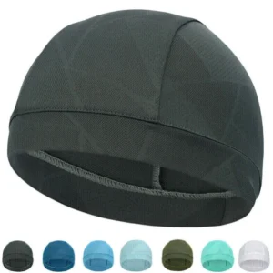 Men's Cooling Skull Cap Anti-UV Bicycle Cycling Running Sports Sweat Wicking Helmet Liner Beanie Hat Breathable Head Wraps