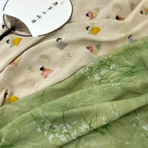 Summer Thin Linen New Chinese Style Dress Fabric， Figure National Style Cheongsam Shirt Fabric