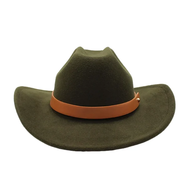 New Straight Cowboy Hat British Style Fedora Flat Top Black Top Hat European And Style Hat Cowboy Hats For Women With String Hot - Image 4