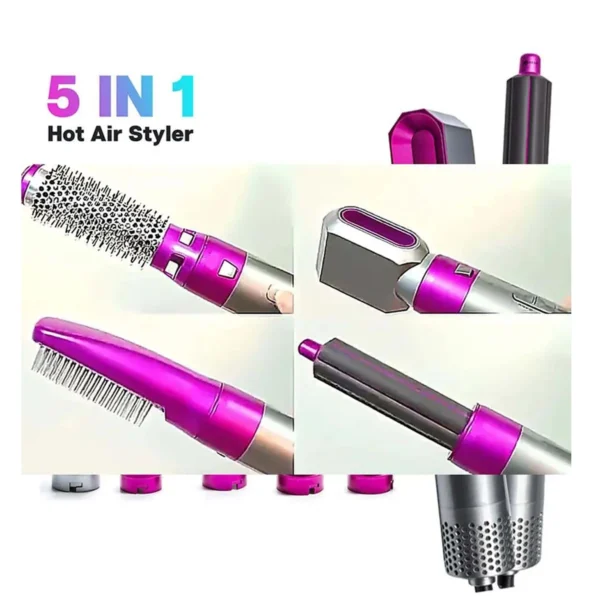 Hot Air Brush 5 in 1 Hair Dryer Brush Negative Ionic Detachable Hair Dryer Styler Air Culer Wand Hair Straightener Brush Blow - Image 4
