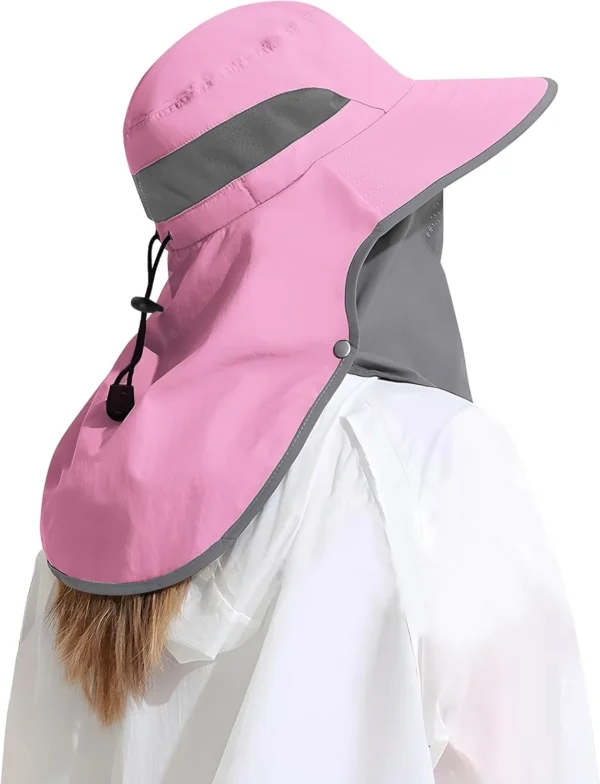 Outdoor Sun Hat Detachable Neck Face Flap UPF 50+UV Protection Visor Fishing Hats with Neck Flap for Men & Women - Image 6