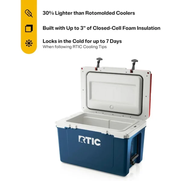 Ultra-Light 52 Quart Hard Cooler Insulated Portable Ice Chest Box for Beach, Drink, Beverage, Camping, Picnic, Fishing - Image 3
