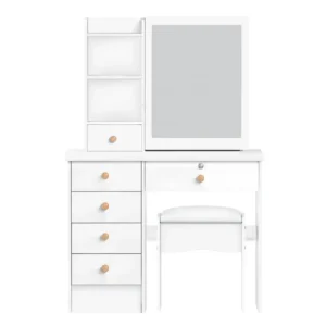 Makeup Vanities Vanity Desk with Sliding Mirror, Bedroom Dressing Table, Makeup Desk with 6 Drawers Bedroom Furniture
