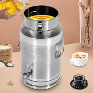 Stainless Steel Milk Can Transport Barrel Beverage Drink Dispenser with A Spigot 20L 25*46cm for Storing Liquid Products