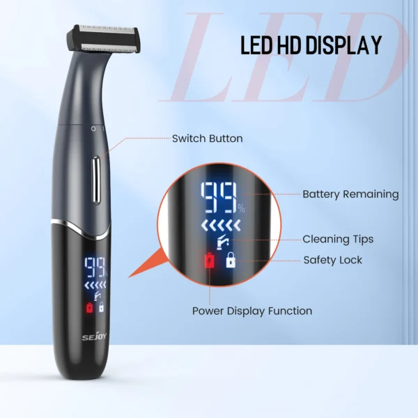 Sejoy 6 In 1 Body Hair Trimmer Kit Electric Beard Shaver Men&Women Nose Hair Trimmer Eyebrow Razor Portable Body Shaver IPX5 - Image 6
