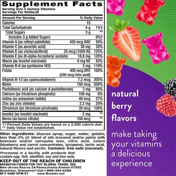 Women's Multivitamin Gummies - Energy, Mood, Hair Care, Skin Care, Support Energy Metabolism, Bone and Immune Health - Image 6